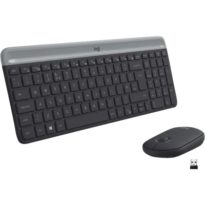 Logitech MK470 Tastatur-Maus-Set | kabellos | Slim Design | USB Nano-Empfänger | QWERTZ | schwarz