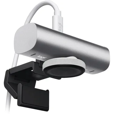 Logitech Webcam MX Brio Ultra HD 4K | USB-C | Autofokus | Dual Mikrofon | Digitalzoom | Objektivabdeckung | Pale Grey
