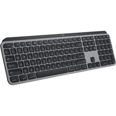 Logitech MX Keys für Mac | Kabellose Tastatur Deutsch | Bluetooth | beleuchtete Tasten | Nummernblock | Space Grey