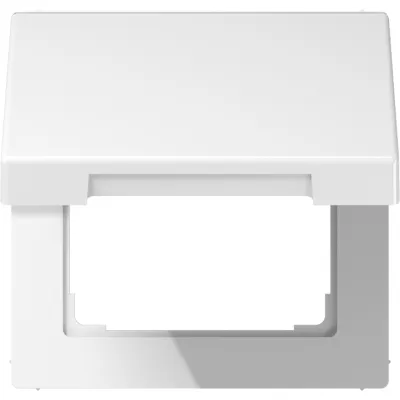 JUNG Klappdeckel LS990KLWW | Abdeckung für Steckdosen 50x50 mm | Duroplast glänzend | IP44 | alpinweiß