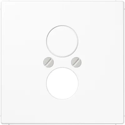 JUNG Abdeckung LS962WW | Lautsprecherbuchse 2-fach | Tragring | Schraubbefestigung | Duroplast | glänzend | alpinweiß