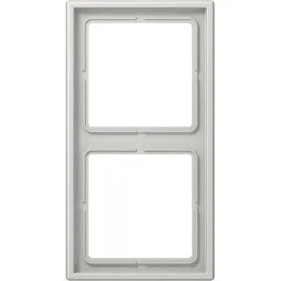 JUNG Rahmen 2-fach LS 982 LG | Abdeckrahmen für Unterputz | waagerecht & senkrecht | Duroplast | IP44 | lichtgrau