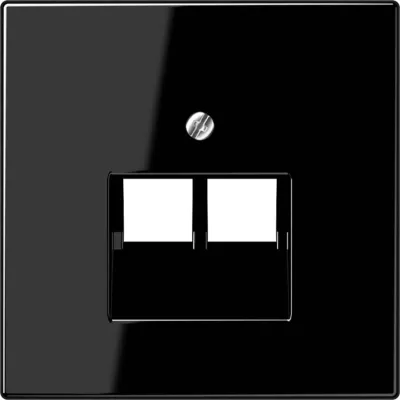 JUNG Abdeckung LS969-2UASW | Zentralplatte für UAE/IAE-Dose 2x8-polig | Kunststoff | bruchsicher | glänzend | schwarz