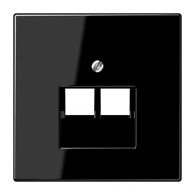JUNG Abdeckung LS969-2UASW | Zentralplatte für UAE/IAE-Dose 2x8-polig | Kunststoff | bruchsicher | glänzend | schwarz