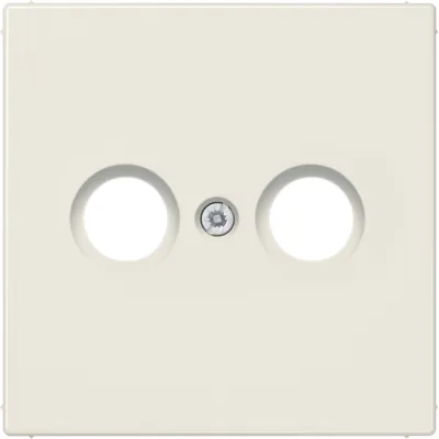 JUNG Abdeckung Antennendose LS990TV | Koaxial Zentralplatte 2-fach | Duroplast glänzend | RAL 1013 cremeweiß