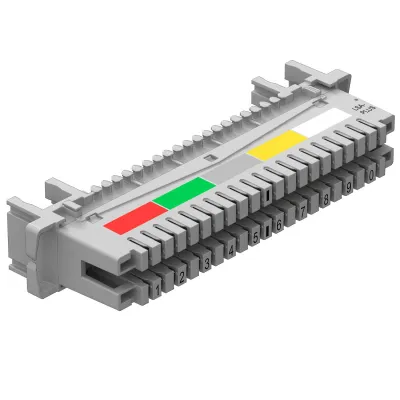 OBO BETTERMANN LSA-Anschlussleiste LSA-A-LEI 5084008 | 10 Doppeladern | LSA-Plus Technik | Überspannungsschutz | grau