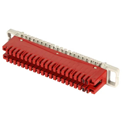 EFB Elektronik LSA-Erddrahtleiste 2/38 | Erdungsleiste 38-polig | Schneidklemmverbindung | Kupfer 0,4-0,8mm | 96mm | rot
