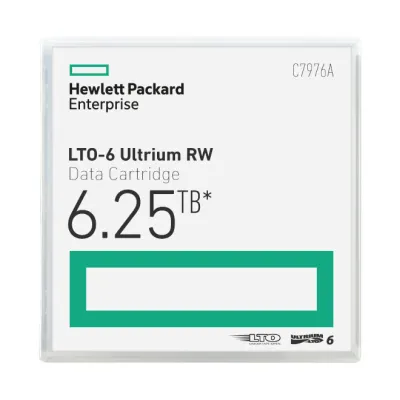 HP LTO Ultrium-6 Datenkassette C7976A | 2,5TB/6,25TB | LTO-6 Tape | RW | hohe Zuverlässigkeit | inkl. Label