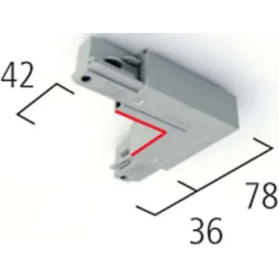 LTS Eckverbinder 3-Phasen-Stromschiene EU 27 V-WS-555112106 | L-Form | Einspeisung | Polycarbonat | verkehrsweiß