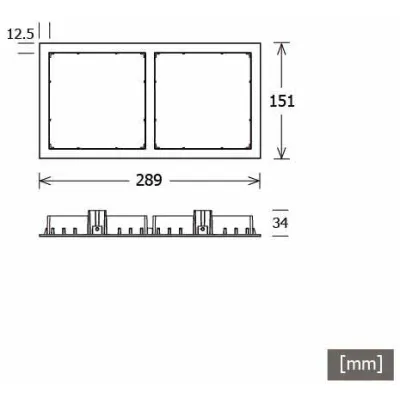 LTS Licht. Einbaurahmen 2-flammig SCER 1.200 ws