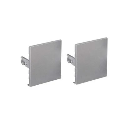 LTS Enddeckel 652142 | LK-Z 070.001 | Lichtkanal 70 Zubehör | Zinkdruckguss | 2 Stück | 70x3x80mm | silber