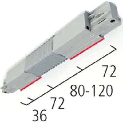 LTS Flexibler Verbinder EU 33 V-WS-555112116 | 3-Phasen-Stromschiene | Biegeradius 30–330° | verkehrsweiß