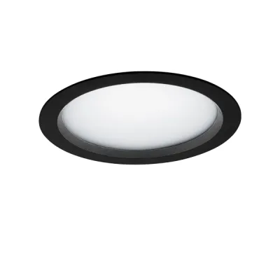 LTS | LED Einbau-Downlight VTFL-R 102.840 | 31W 2990lm 4000K | IP44 | extrem breitstrahlend | rund 230mm | schwarz