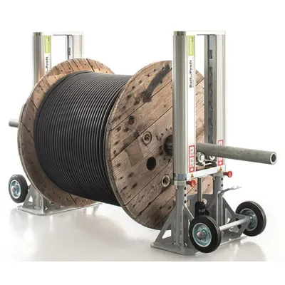 LÜBBERING Kabeltrommelheber Roll..Profi miniLift A90112 | bis 4.000 kg | Trommel-Ø 650–1.600 mm | Baustelle | Vollmetall