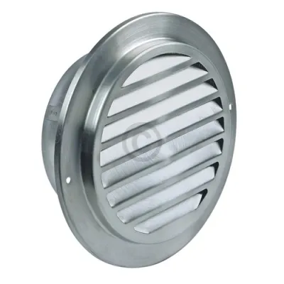 Lüftungsgitter 100erR Edelstahl gebürstet, mit Netz