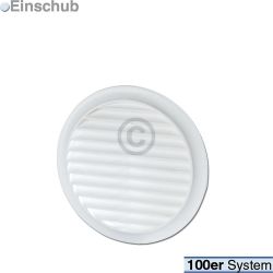 Lüftungsgitter 100erR weiß, mit Netz