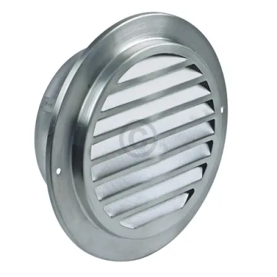 Lüftungsgitter 125erR Edelstahl gebürstet, mit Netz