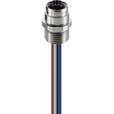 Belden Lumberg Einbausteckverbinder RKFM 5/0,5 M | M12 Rundstecker 5-polig | Edelstahl | 0,5m Schaltlitze | IP67