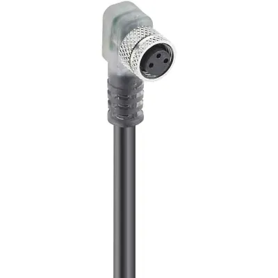 Belden Sensor-Aktor-Kabel RKMWV/LED A3-224/5m M8 3-polig | gewinkelt | LED-Anzeige | 5m PUR | schwarz