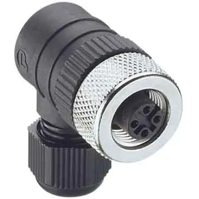 Belden Kupplung RKCW 4/7 | M12 Buchse abgewinkelt | 4-polig | Schraubanschluss | IP67 | Kunststoff | 240V 4A | Ø19,6mm