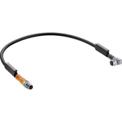 Belden Verbindungsleitung RSMV 3-RKMWV #43678 | M8 3-polig | 0,6 m Kabel | PUR schwarz | mehradrig | Sensor-/Aktor-Kabel