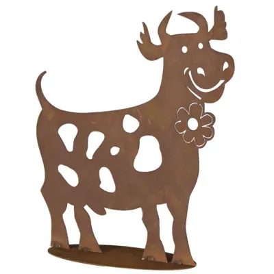 Lustige Kuh II 44 Metall m.Edelrost,H44