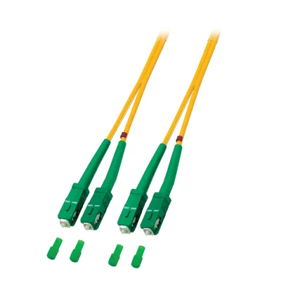 EFB LWL Patchkabel O2561.2 | Glasfaserkabel Singlemode OS2 | SC/APC zu SC/APC | Duplex | 2m | gelb