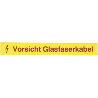 EFB LWL-Kennzeichnungsstreifen 80361.1-50 | Warnung Glasfaserkabel | selbstklebend | 150x19 mm | gelb | VE50