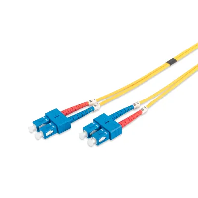DIGITUS LWL Patchkabel DK-2922-05 | SC zu SC Duplex | Singlemode OS2 09/125µm | 5m Länge | gelb