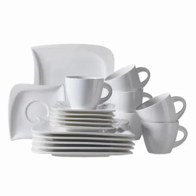 Mäser Kaffeeservice La Musica 576000 | 18-teilig | Porzellan | mikrowellengeeignet | spülmaschinenfest | weiß