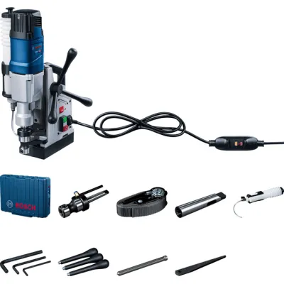 Bosch Magnet-Kernbohrmaschine GBM 50-2 06011B4020 | 1200W | Ø 1,5–50mm | 2-Gang | MT2 | Profi Metallbohrer | Blau