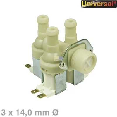 Magnetventil 3-fach 90° 14,0mmØ Universal AEG, Electrolux, Juno, Zanussi