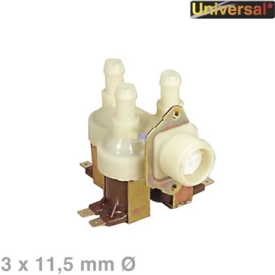 Magnetventil 3fach 90° 11,5mmØ universal für Waschmaschine Geschirrspüler