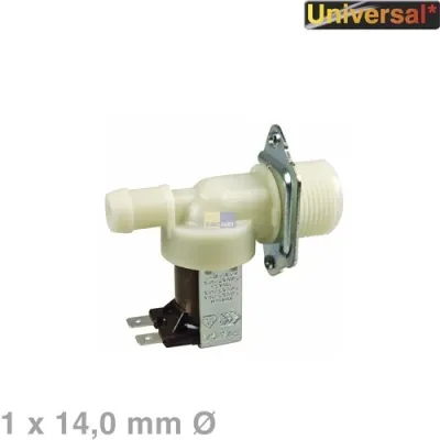 Magnetventil universal einfach 180° 14,0mmØ für Waschmaschine 645440692