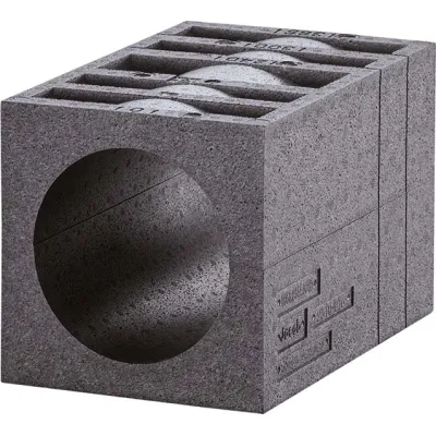 MAICO Mauerblock PP 45 MB 0058.0143 | hochwärmegedämmt | Kunststoff EPP | Außenwand | kürzbar | Schwarz