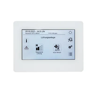 MAICO Raumluftsteuerung RLS T2 WS | Drehzahlsteller 5-stufig | Aufputz | RS485 | Temperaturfühler | Weiß | 127x93x50mm