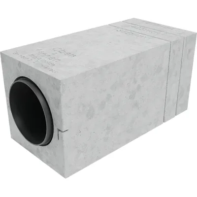 MAICO Rohbauset PP 45 RS | Mauerstein mit Rohbauhülse | B1 Brandschutz | Schalldämmung | 240x248x540 mm | weiß