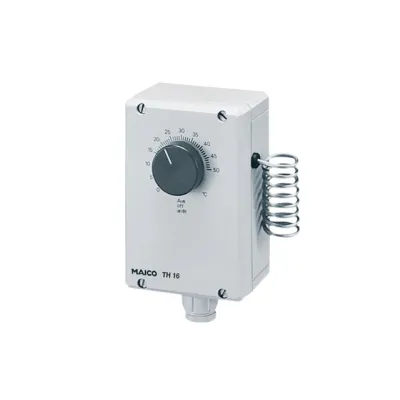 Maico TH 16 Raumthermostat 230V 16A | Aufputz IP54 | 0–50°C | grau | Ventilator-Steuerung