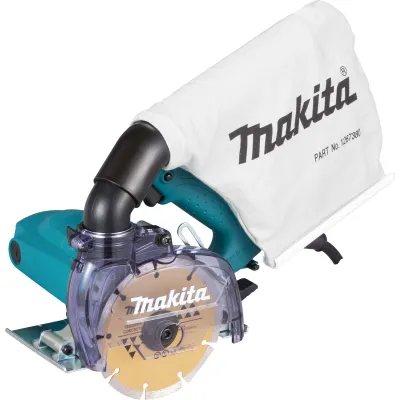 Makita Diamantschneider 4100KB | 1400 W | 40 mm Schnitttiefe | Fliesen- & Steinschneider | 125 mm Scheibe | Staubschutz