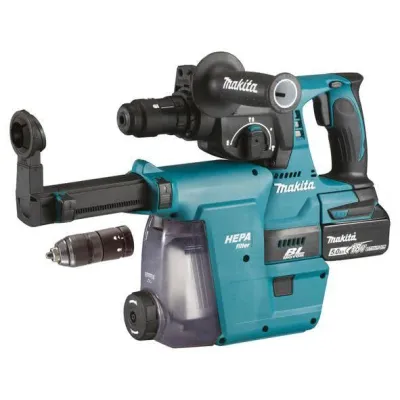 Makita DHR243RTJW | Akku-Kombihammer 18V | 2x5,0Ah | SDS-PLUS | bürstenlos | mit Staubabsaugung | MAKPAC