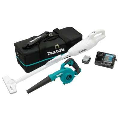 Makita Akku-Kombo-Kit CLX245SAX1 | 12V 2,0Ah Li-Ion | Staubsauger & Gebläse | inkl. Akku & Ladegerät | blau/schwarz