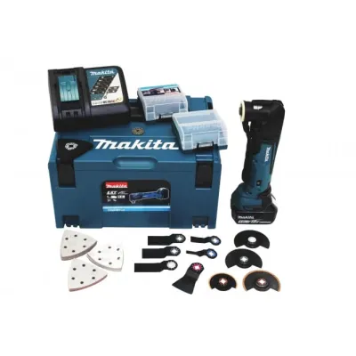 Makita Multifunktionswerkzeug DTM51RT1J3 | Akku 18V 5,0Ah | Oszillationswerkzeug | 41tlg. Set & Ladegerät