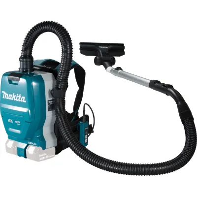 Makita Akku-Rucksackstaubsauger DVC261ZX15 | 2x18V | bürstenloser Motor | HEPA-Filter | 2 l | schwarz/petrol | ohne Akku