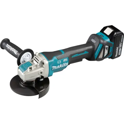Makita Akku-Winkelschleifer DGA519RTJ 18V 2x5,0Ah | bürstenlos | X-LOCK | 125 mm | variabel | Ladegerät | blau