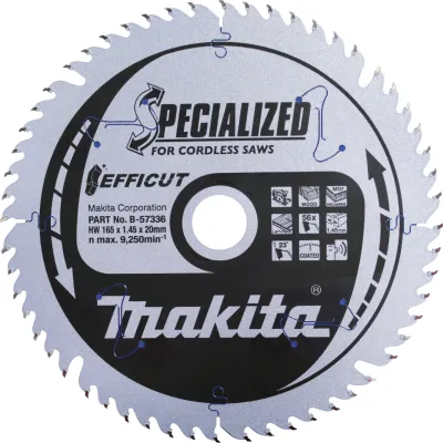 Makita Kreissägeblatt B-62985 EFFICUT | 165 mm x 20 mm x 1,4 mm | 25 Zähne | Für Holz | Präzisionsschnitt