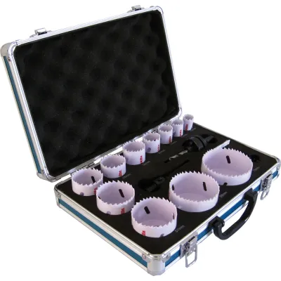 Makita Lochsägen-Set D-47298 | 14-tlg. | BiM | 19-68 mm | 38 mm Schnitttiefe | Holz, Metall, Gipskarton | Sechskant