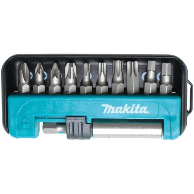 Makita Bit-Set D-65006 | 11-teilig | 25 mm Bits | magnetischer Bithalter | PH2 PZ1 PZ2 PZ3 T20-T40 | Bitbox