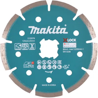 Makita Diamantscheibe E-02076 | 125 mm X-LOCK | Trennscheibe für Beton, Granit, Marmor | Schnellwechsel-System