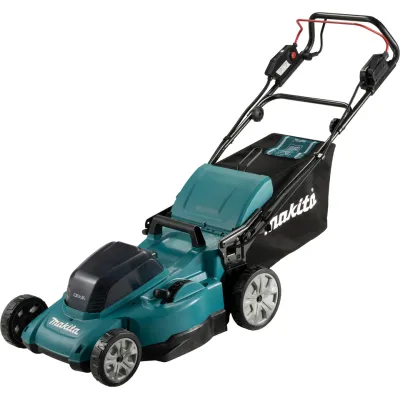 Makita Akku-Rasenmäher DLM481Z | 2x18V 36V | 48 cm Schnittbreite | 20-100 mm Höhe | ohne Akku/Ladegerät | Petrol