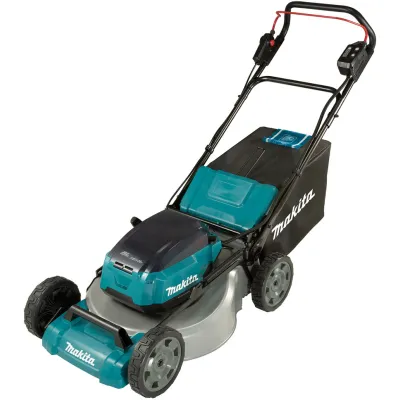 Makita Akku-Rasenmäher DLM534Z | 2x18V | 53 cm Schnittbreite | 70L Fangkorb | Stahlgehäuse | 4-in-1 | türkis